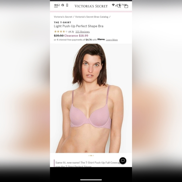 NWT Victoria's Secret light pushup perfect shape bra 32dd lavender color - Picture 2 of 2